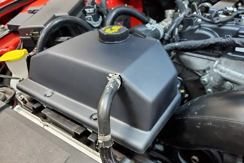 Jlt Black Textured Coolant Reservoir Cover For 2015–2019 Ford Mustang 2