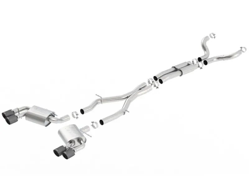 Borla Atak Dual-Exit Cat-Back Exhaust System – 4-Inch Pipes, Carbon Fiber Tips, For 2016–2017 Camaro 6.2L With Automatic Transmission 1