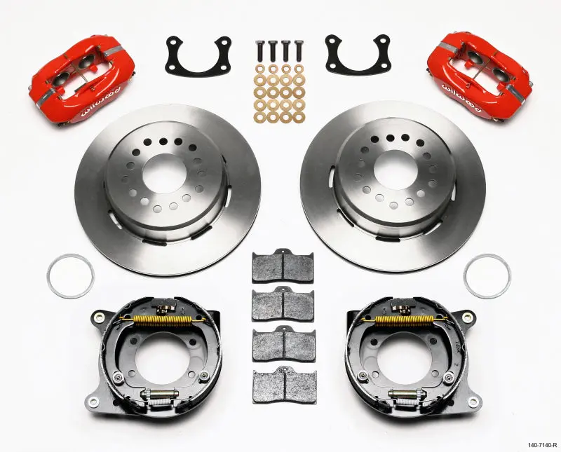 Wilwood Forged Dynalite Power Steering Parking Brake Kit – Red Finish, Big Ford Hub With 2.5-Inch Offset 1