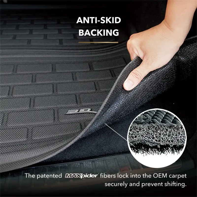 3D Maxpider Kagu Foldable Rear Cargo Liner For 2024 Tesla Model 3 – Black, Lower-Section Fit 1