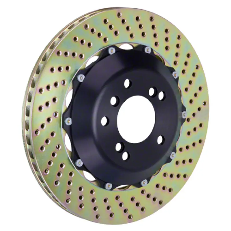 Brembo Drilled Two-Piece Rear Brake Rotors For Aston Martin Db9 (2003–2012) And V8 Vantage (2006–2011) – 328X28Mm 1