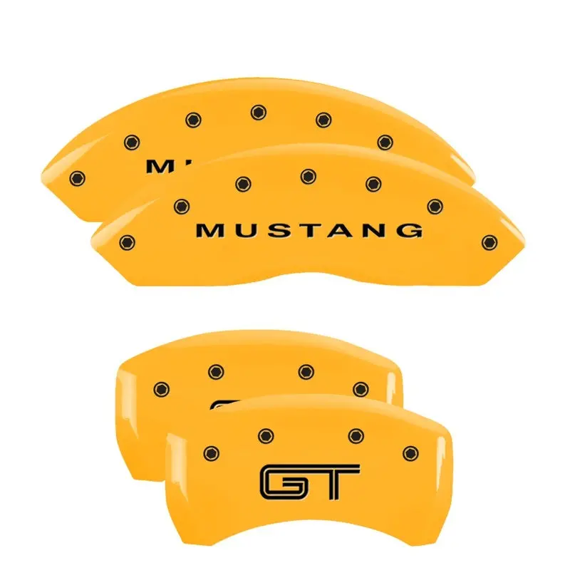 Mgp Engraved 4-Piston Caliper Covers For Mustang Gt – Front Red / Rear Silver Finish 2