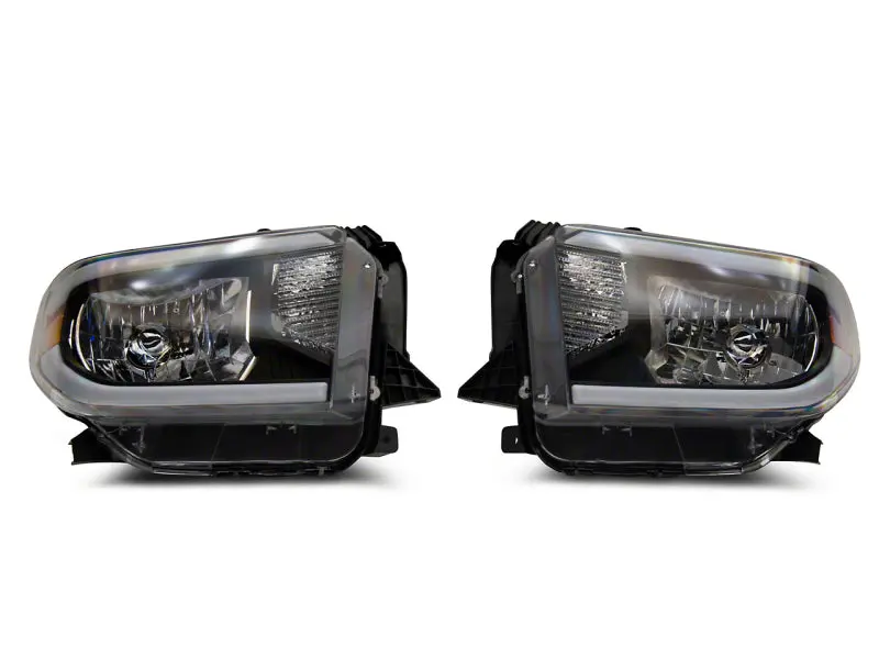 Raxiom 14-21 Toyota Tundra Axial Series Headlights W/ Led Bar- Blk Housing (Clear Lens) 1