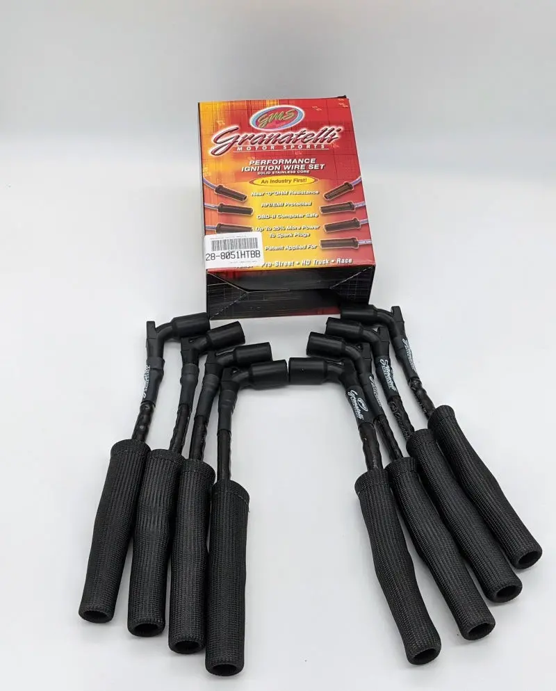 Granatelli High-Performance Coil-Near-Plug Wire Connector Kit For 2020–2023 Gm Lt2 6.2L Engines – Black Jacket & Sleeve 1
