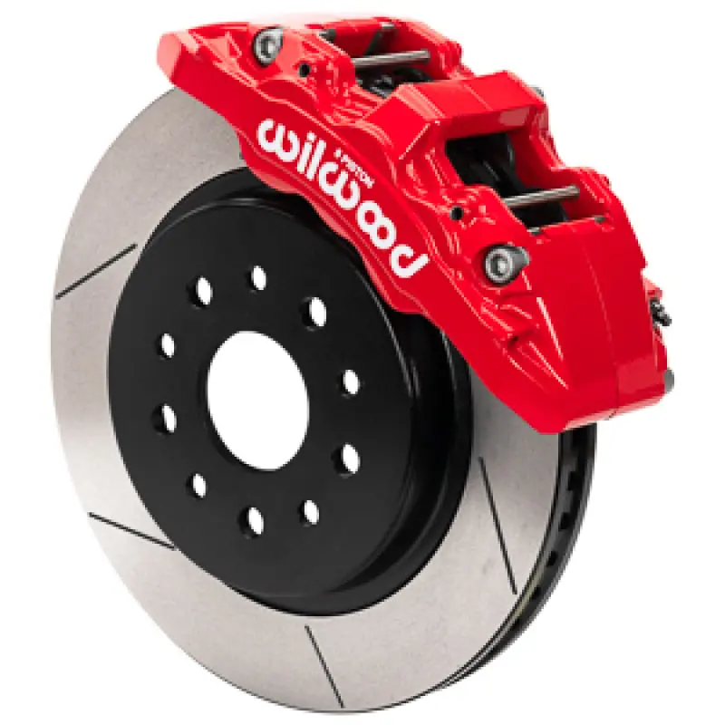 Wilwood Aero6-Dm Front Brake Kit For 2019–2020 Jeep Wrangler Jl & 2020–2022 Gladiator Jt – Slotted Rotors, Red Calipers 1