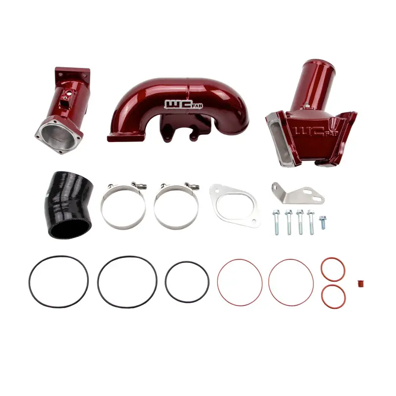 Wehrli Wcfab Red High-Flow 3-Inch Y-Bridge Exhaust Kit For 2007.5–2010 Lmm Duramax 1
