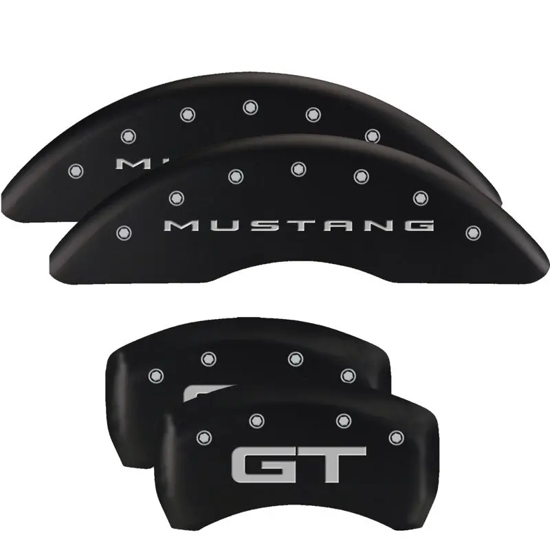 Mgp Engraved 4-Piston Caliper Covers – Front & Rear, Tiffany Snake Design, Black Base With Silver Accent 2