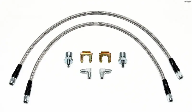 Wilwood Flexline Brake Hose Kit — 22" Length, 3/8"-24 Male To 90° Fitting 1