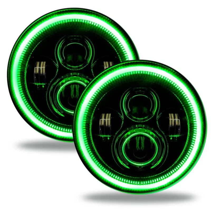 Oracle Green Led Headlight Assembly For Jeep Wrangler Jl And Gladiator Jt – 7-Inch High-Power Pair 2